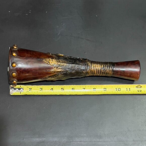 Vintage Native American Tribal Textured Feather Candle Holder 12" - Picture 6 of 6